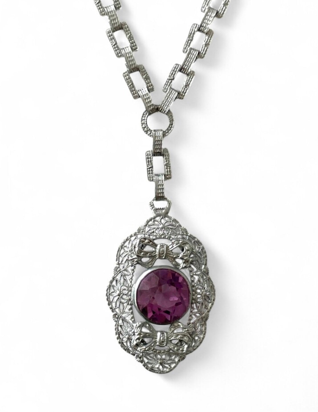 Antique Art Deco Filigree Necklace