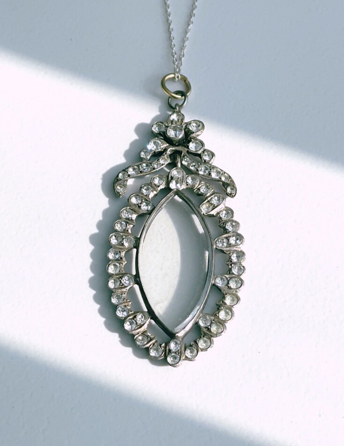 Victorian–Edwardian Sterling Silver Paste & Clear Glass Pendant