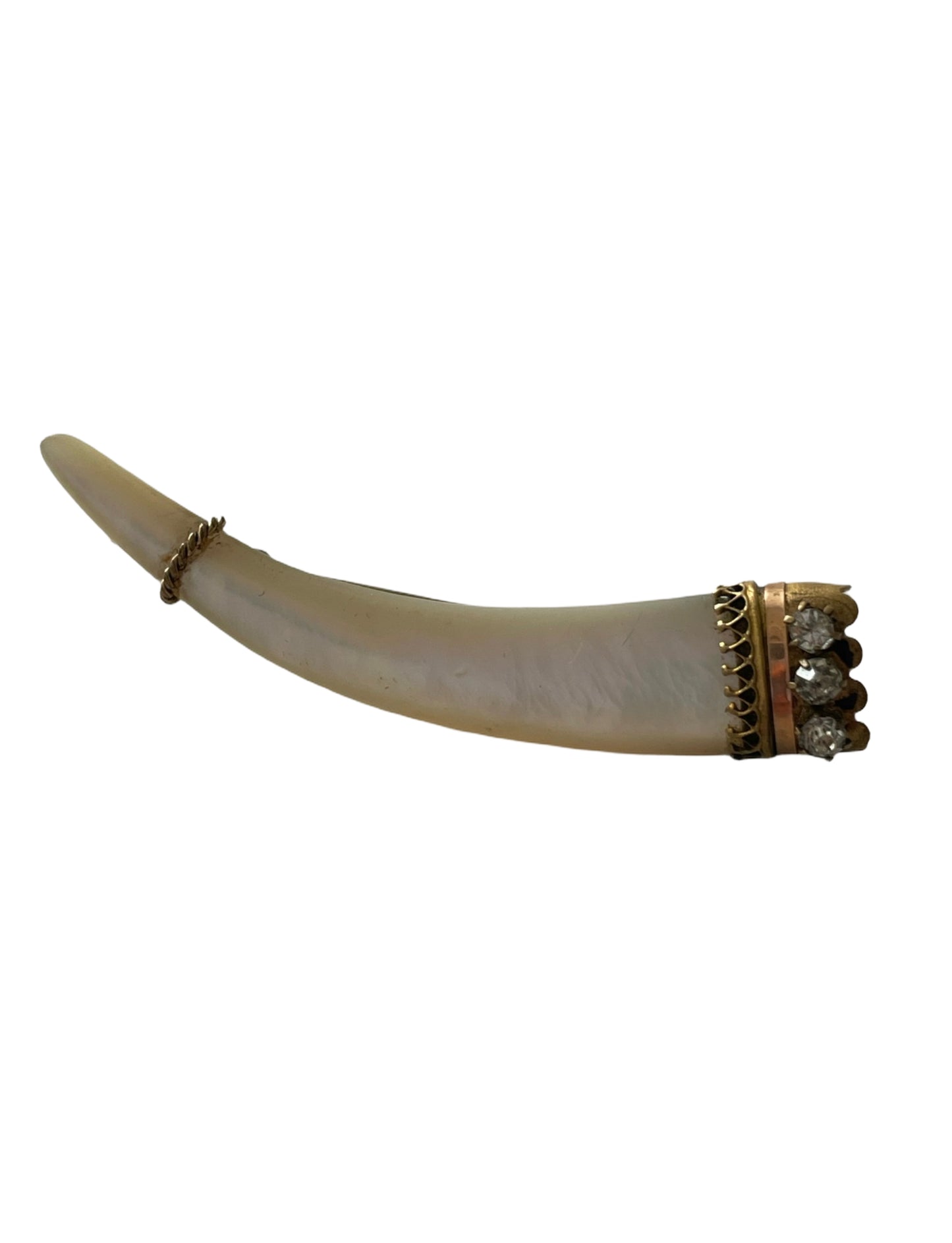Victorian Mother-of-Pearl Horn Form Brooch