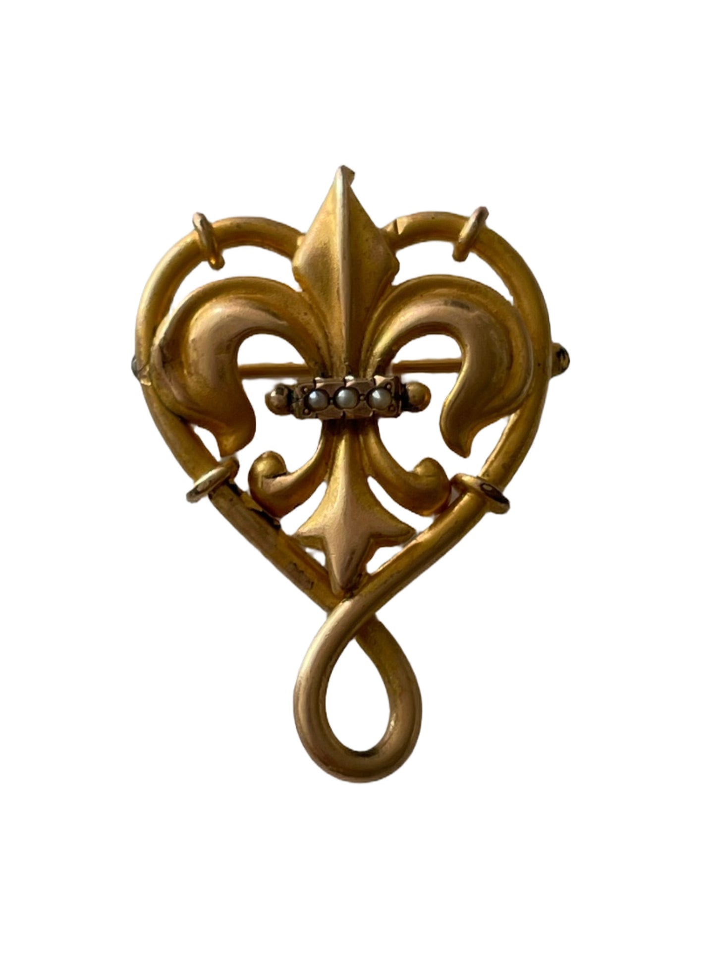 Antique Italian florentine Fleur-de-lis Brooch