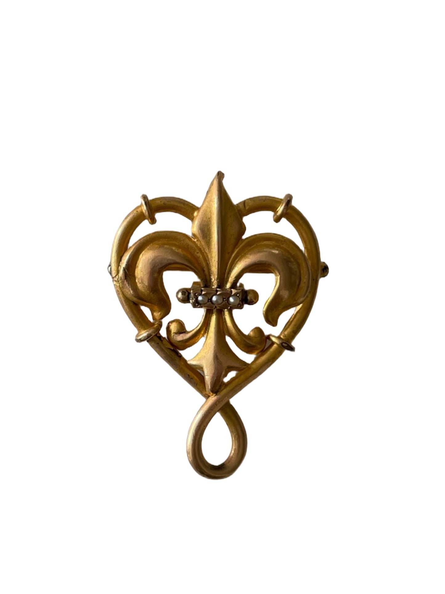 Antique Italian florentine Fleur-de-lis Brooch