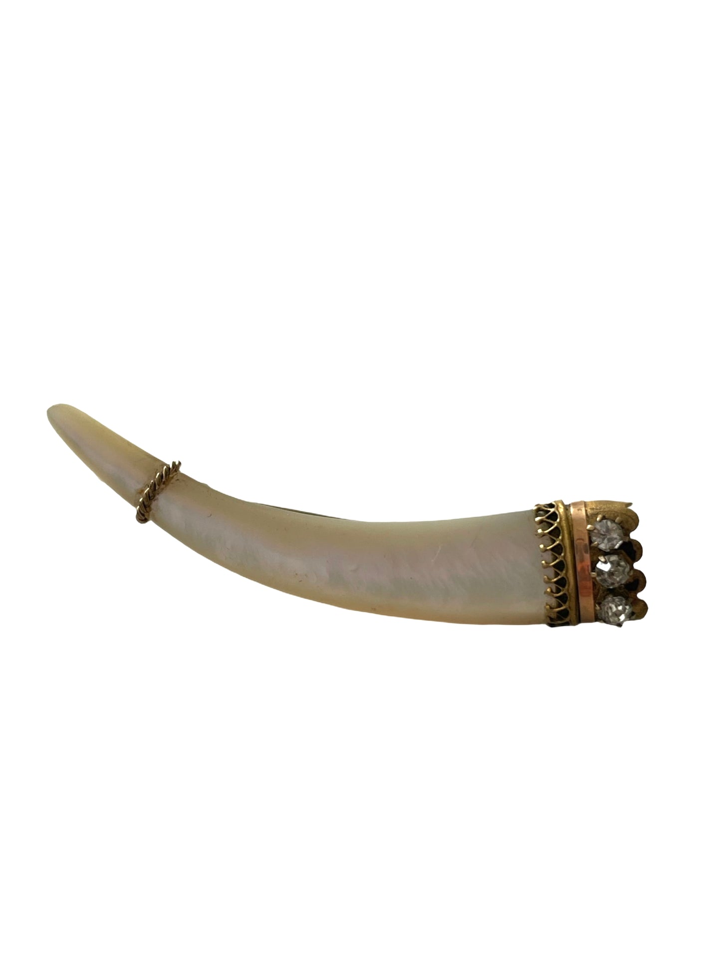 Victorian Mother-of-Pearl Horn Form Brooch