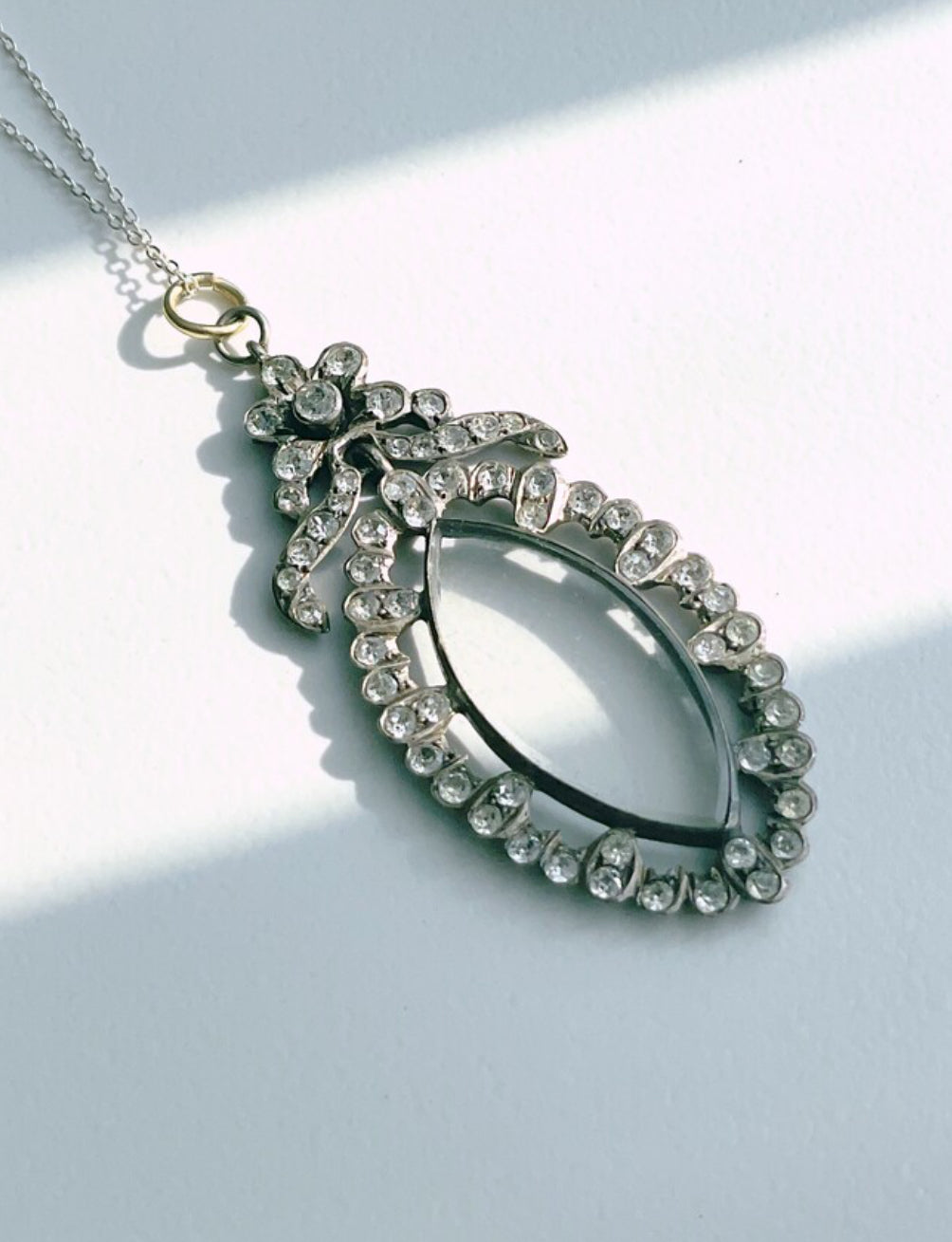 Victorian–Edwardian Sterling Silver Paste & Clear Glass Pendant