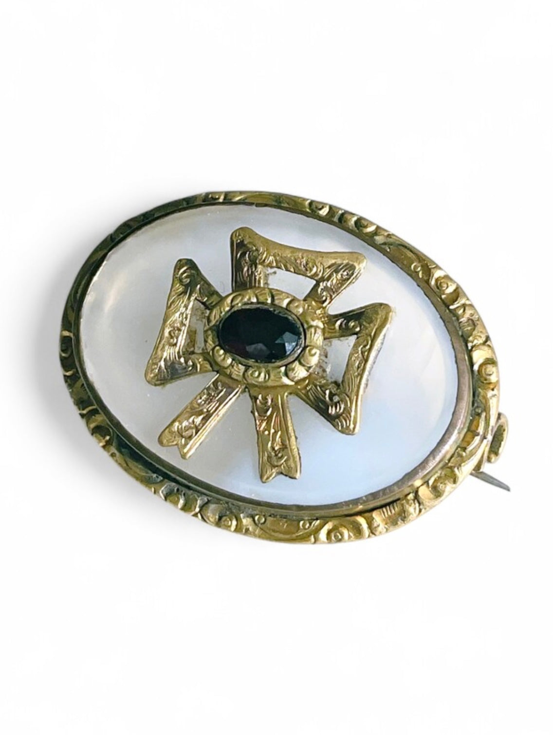 Georgian–Victorian  Engraved Chalcedony Brooch