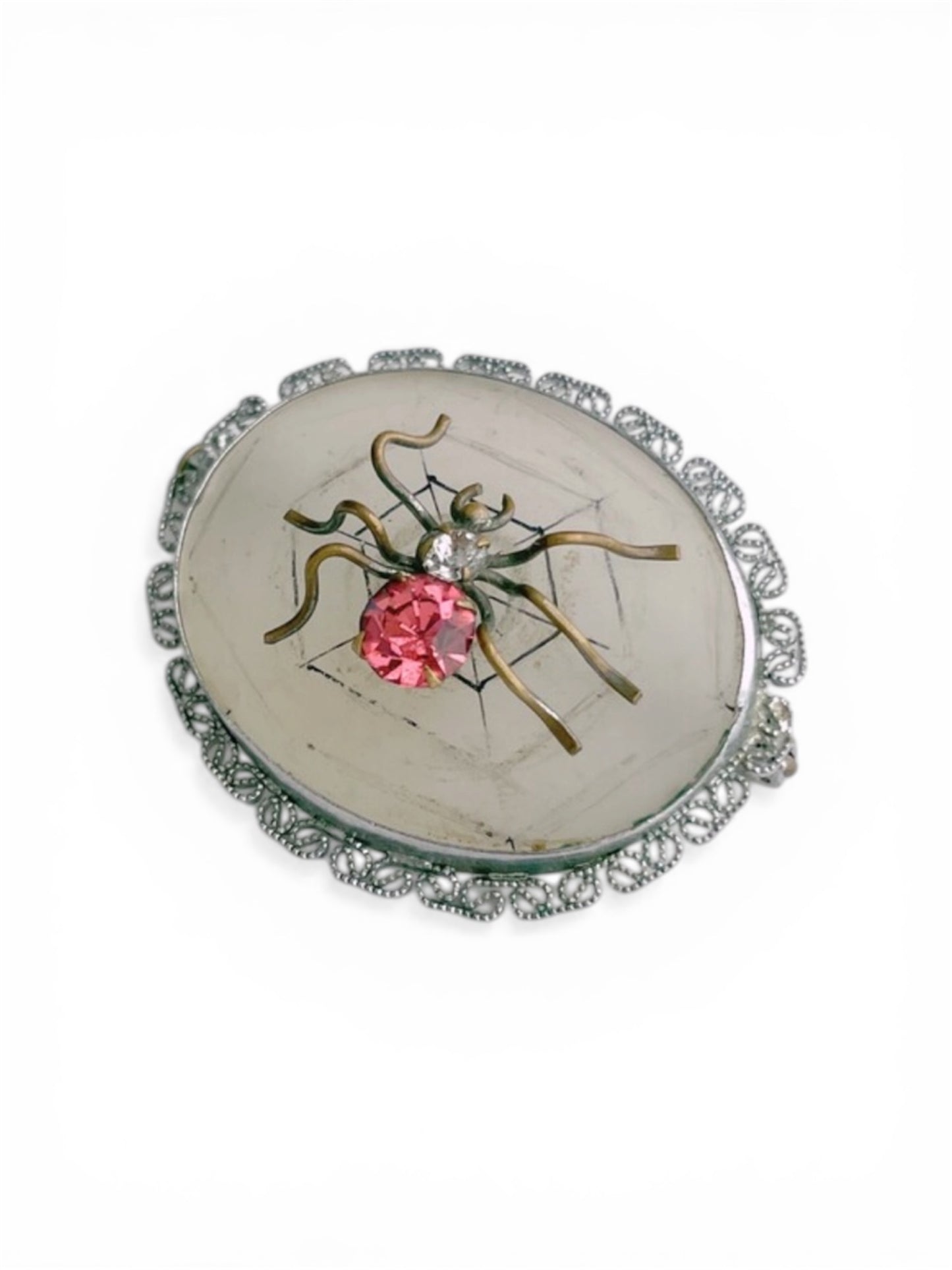 Antique Italian Art Deco Filigree Spider Brooch