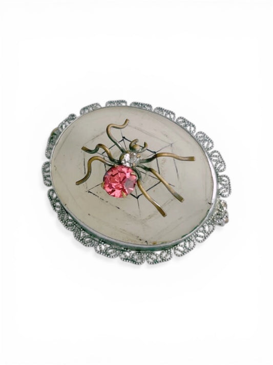 Antique Italian Art Deco Filigree Spider Brooch