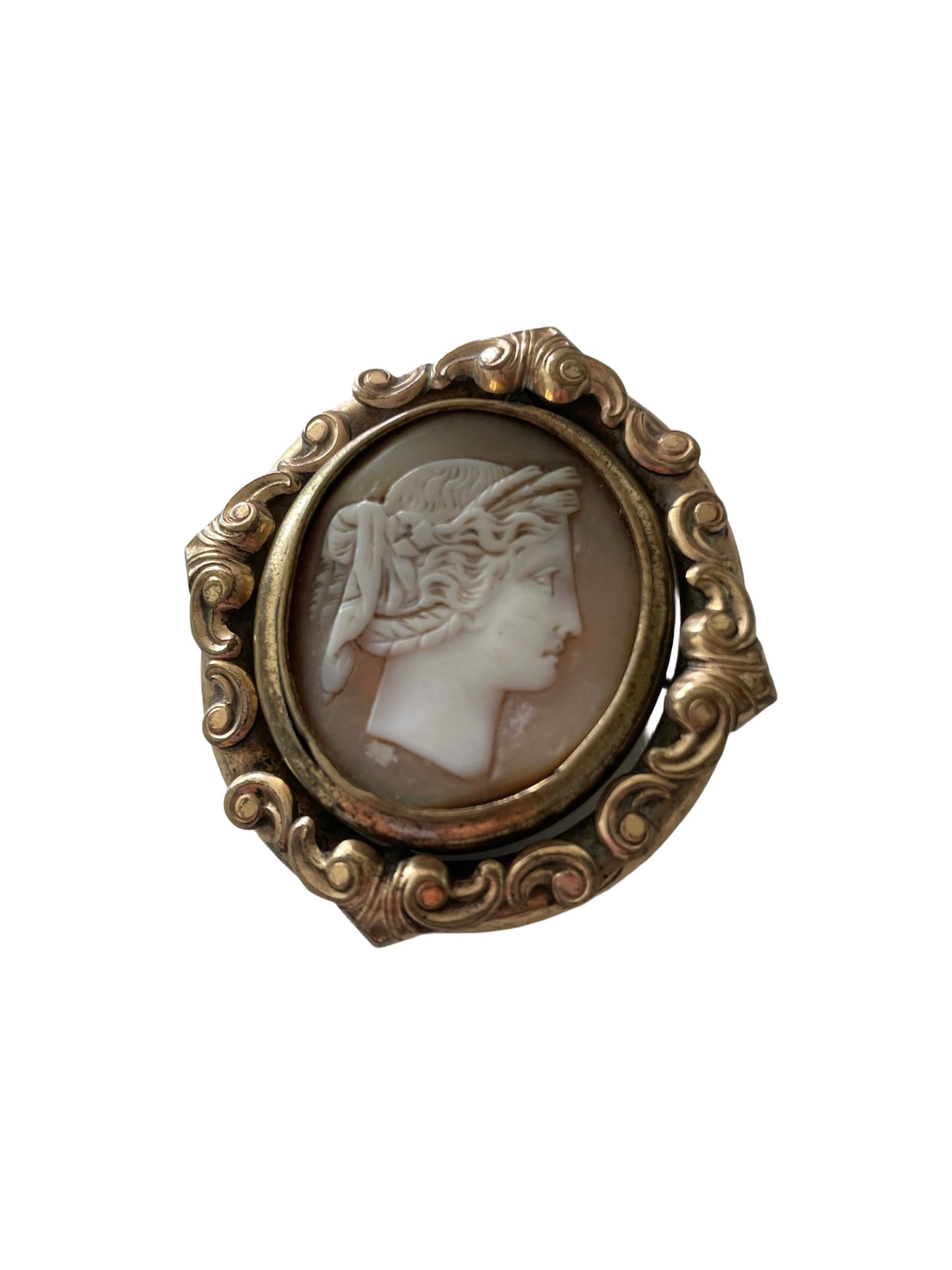Antique Victorian Spinning Cameo Locket Brooch