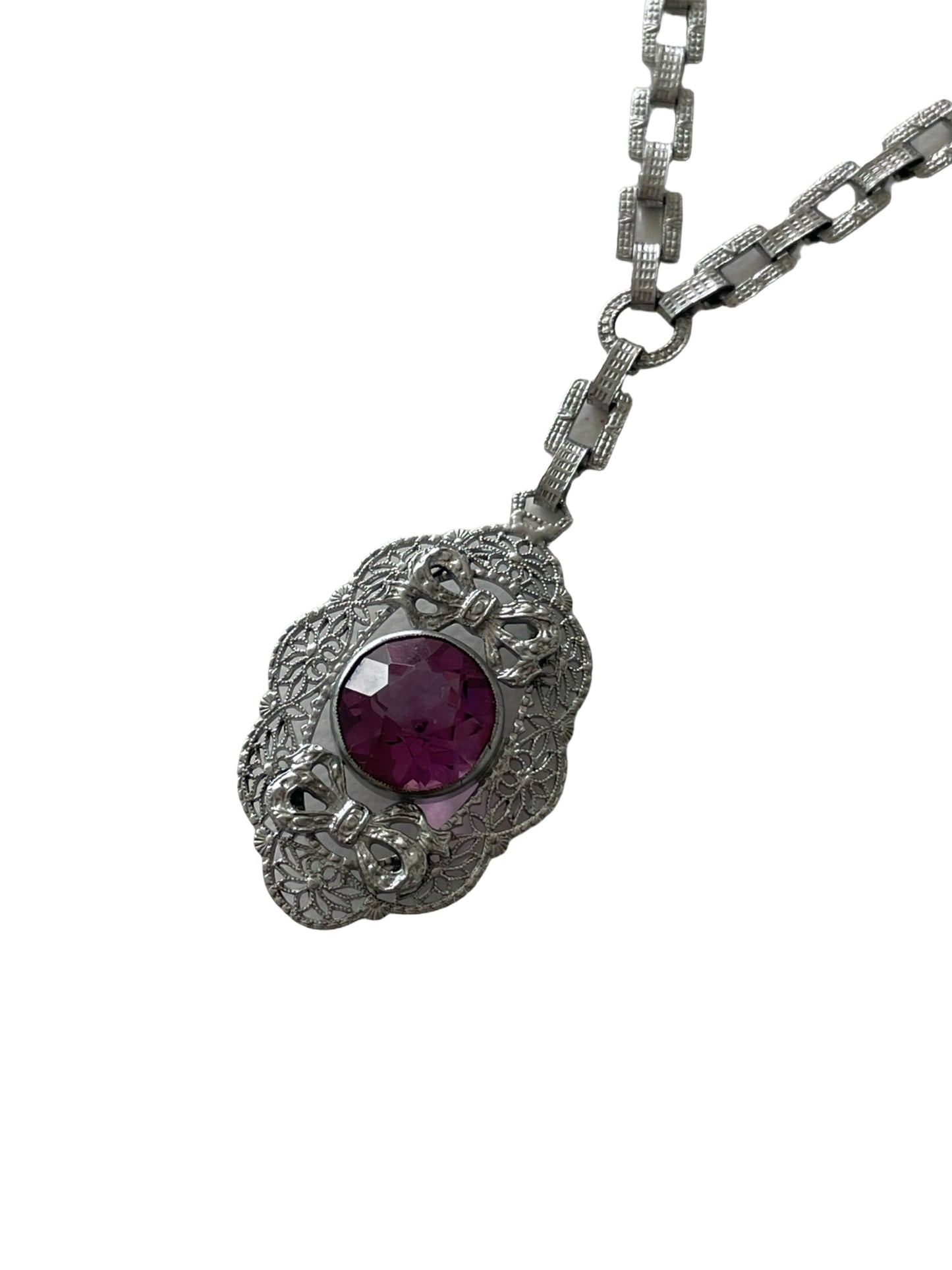 Antique Art Deco Filigree Necklace
