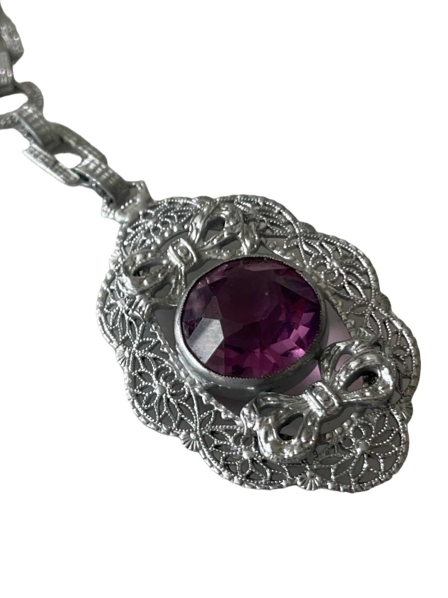 Antique Art Deco Filigree Necklace