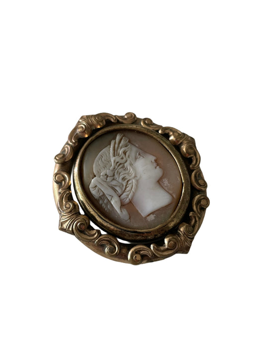 Antique Victorian Spinning Cameo Locket Brooch
