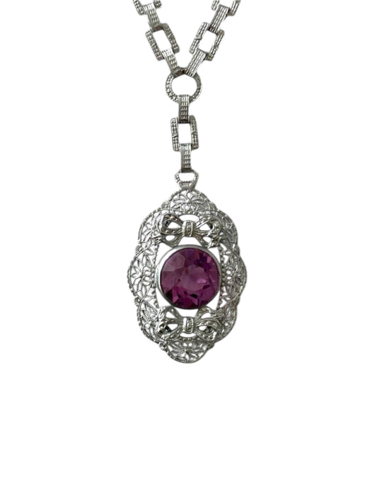 Antique Art Deco Filigree Necklace