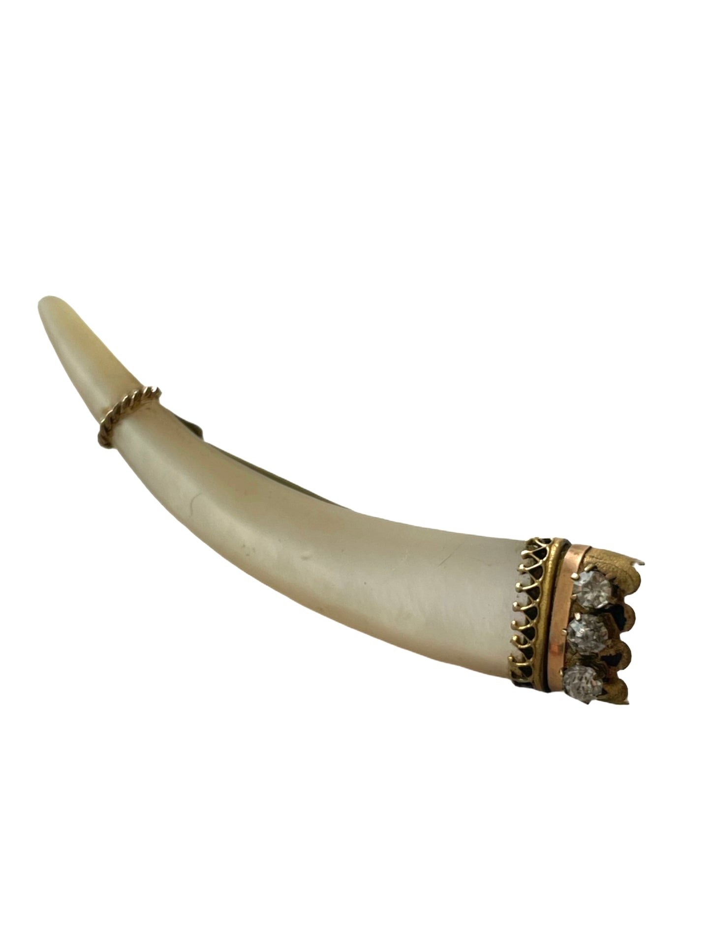 Victorian Mother-of-Pearl Horn Form Brooch