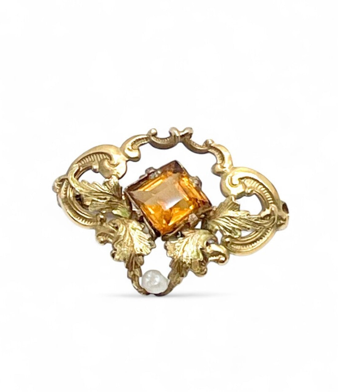 14K GOLD FRENCH ART NOUVEAU PIN