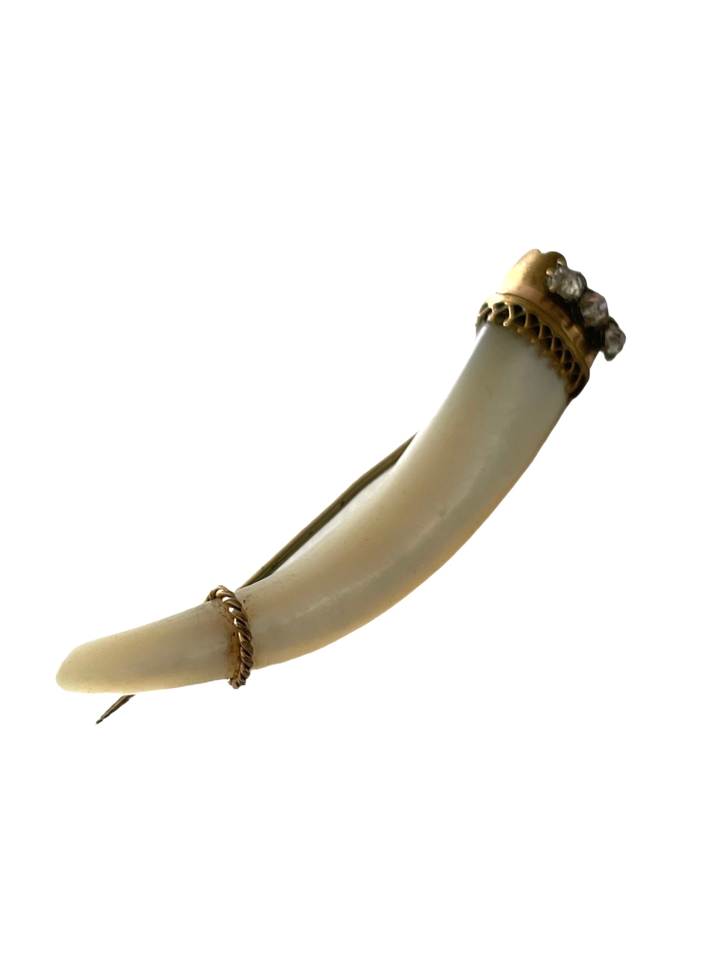 Victorian Mother-of-Pearl Horn Form Brooch