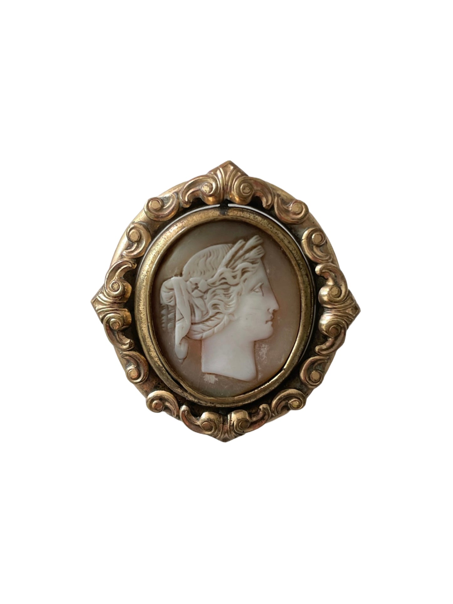 Antique Victorian Spinning Cameo Locket Brooch