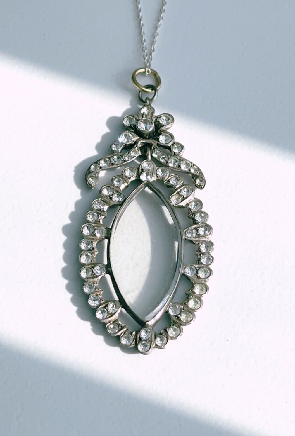 Victorian–Edwardian Sterling Silver Paste & Clear Glass Pendant