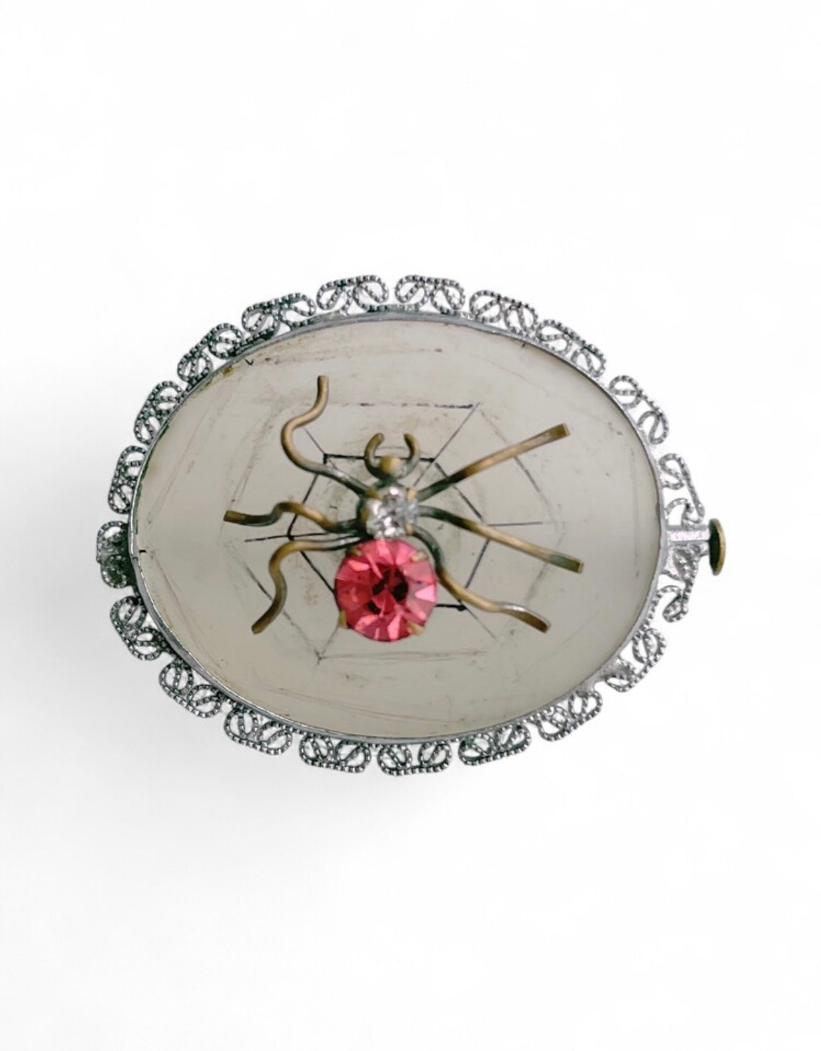 Antique Italian Art Deco Filigree Spider Brooch