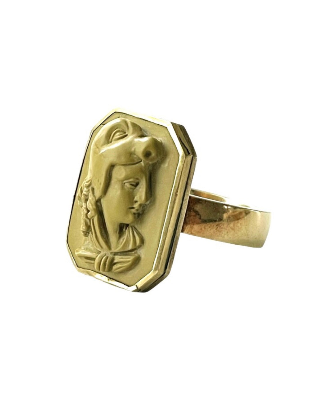 Vintage 925 Silver Modern Lava Cameo Ring