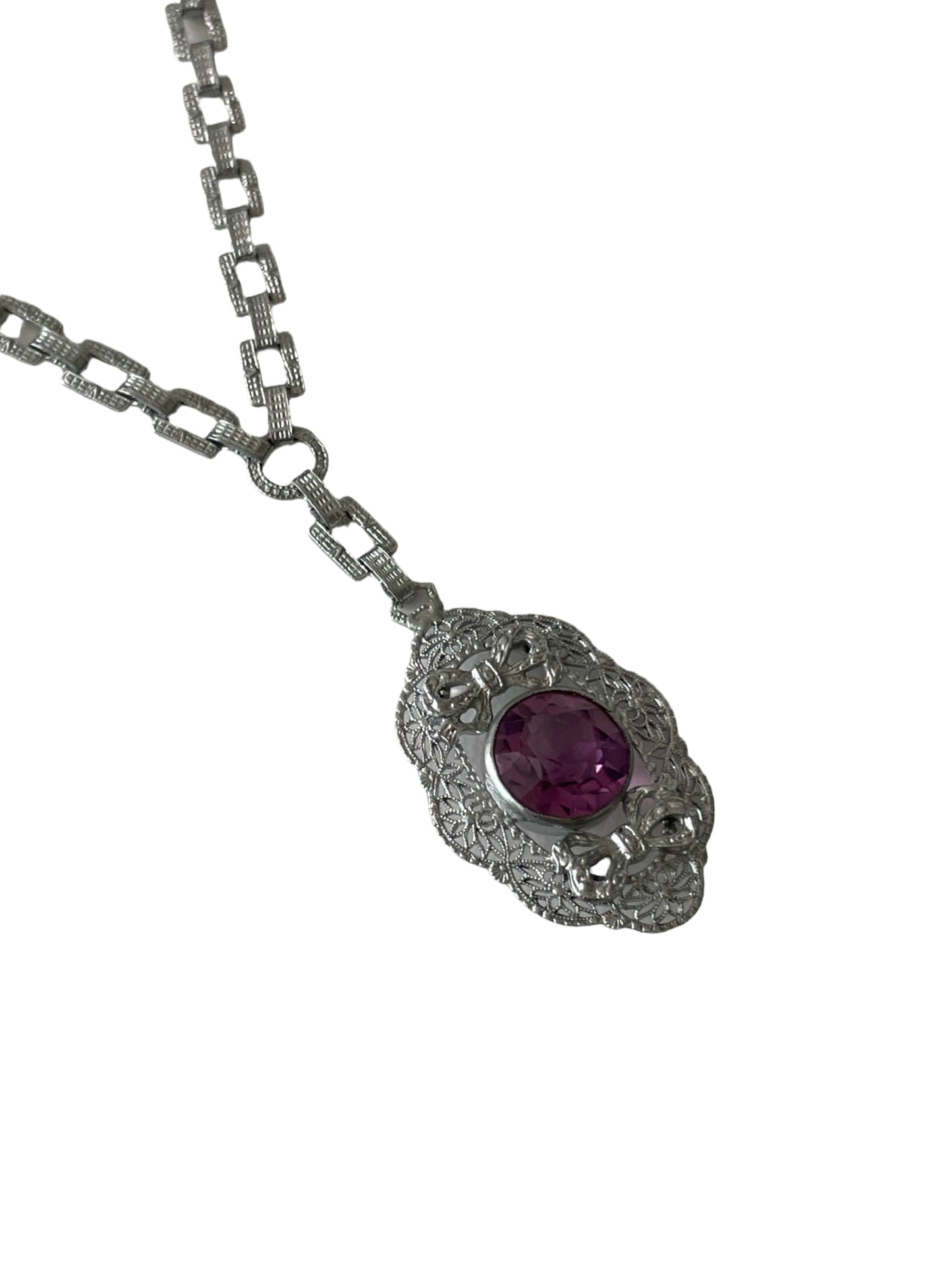 Antique Art Deco Filigree Necklace
