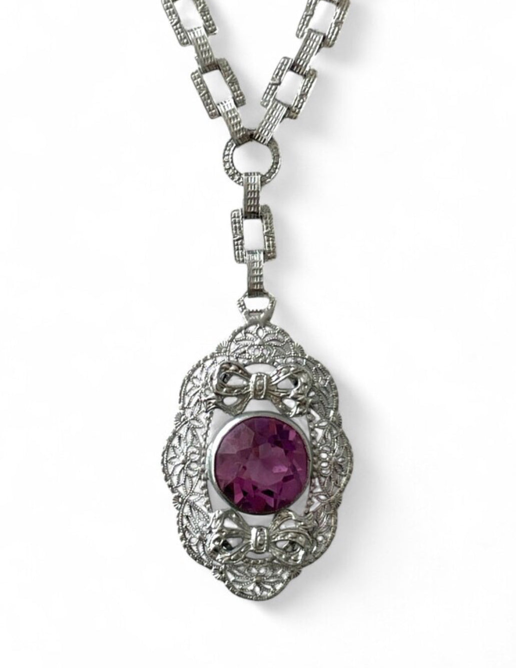 Antique Art Deco Filigree Necklace