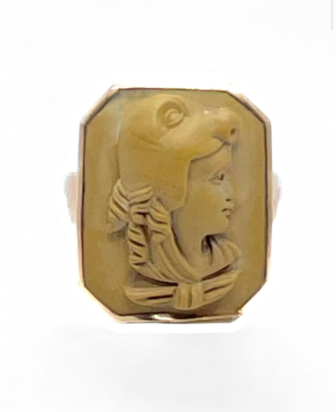 Vintage 925 Silver Modern Lava Cameo Ring