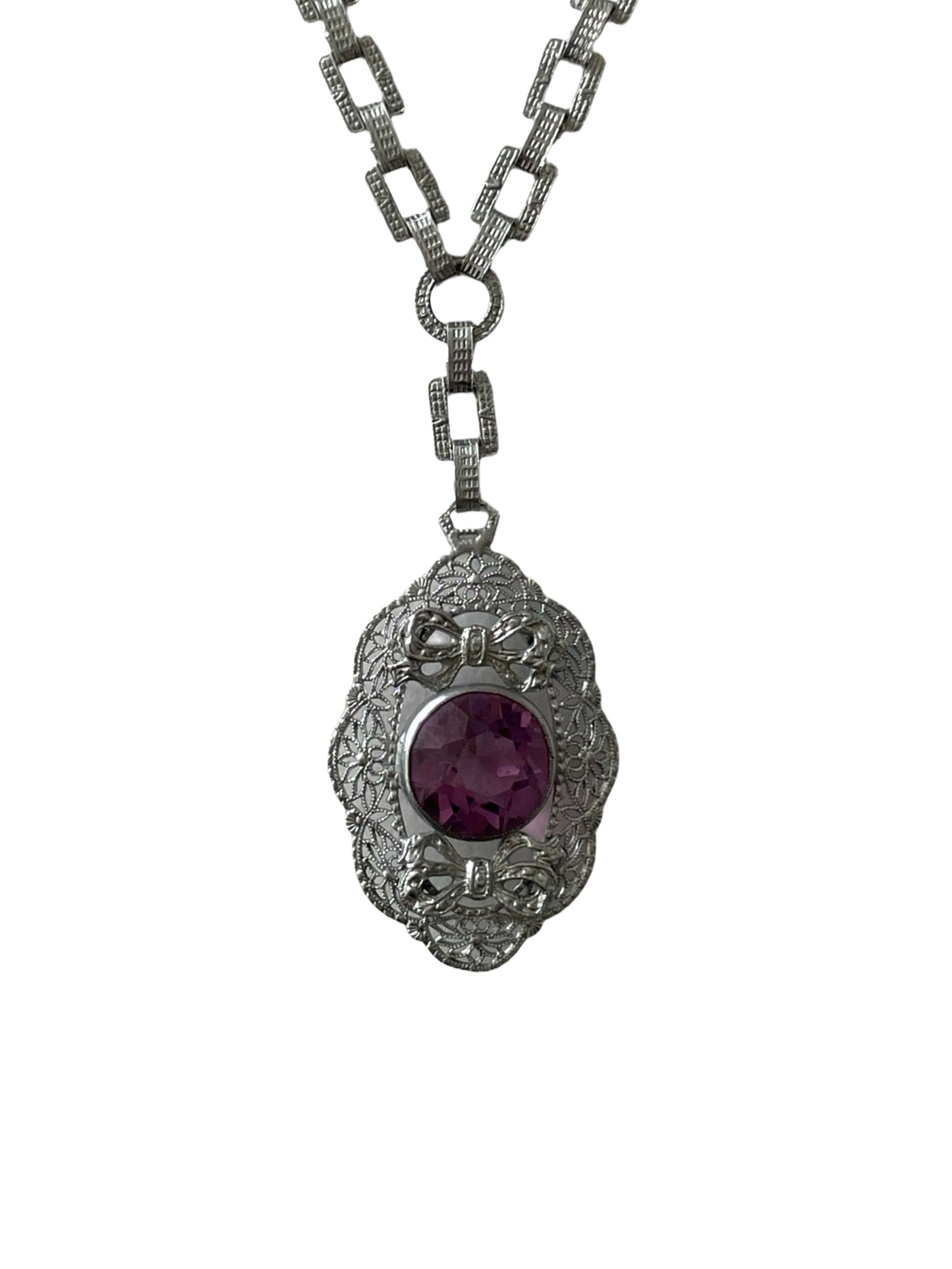 Antique Art Deco Filigree Necklace