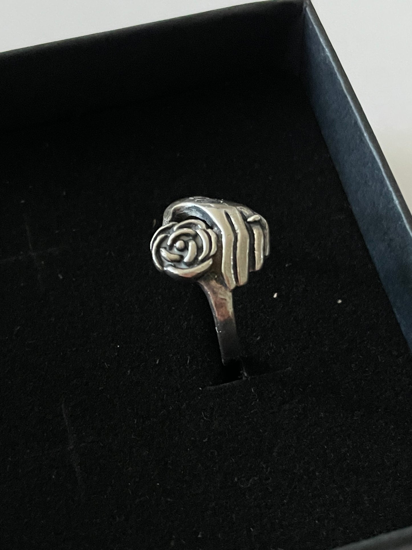 Victorian "Hand Holding Flower" Sterling Silver Ring