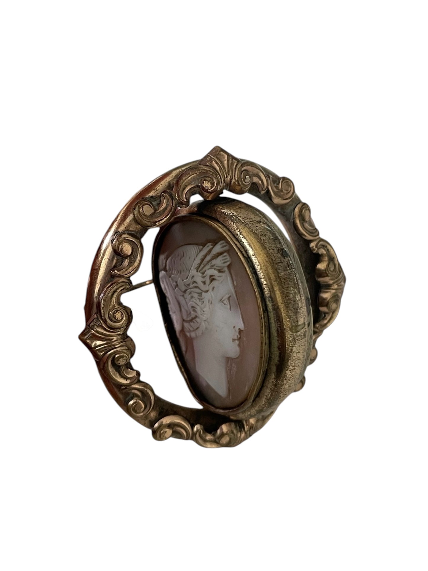 Antique Victorian Spinning Cameo Locket Brooch