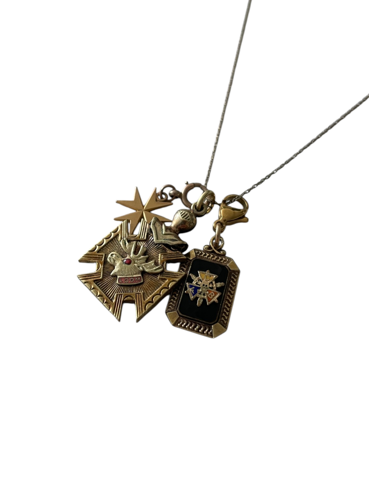 Antique Fraternal Enamel Emblem Charm Pendant