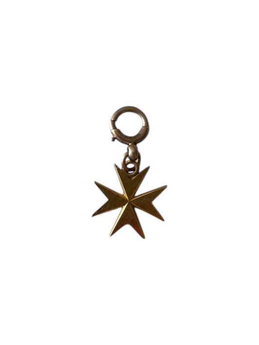 Antique Victorian Era Style Maltese Cross Charm Pendant