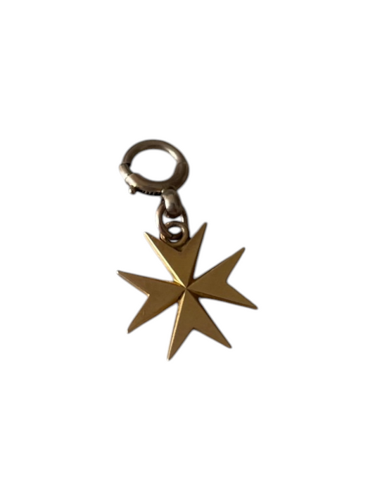 Antique Victorian Era Style Maltese Cross Charm Pendant