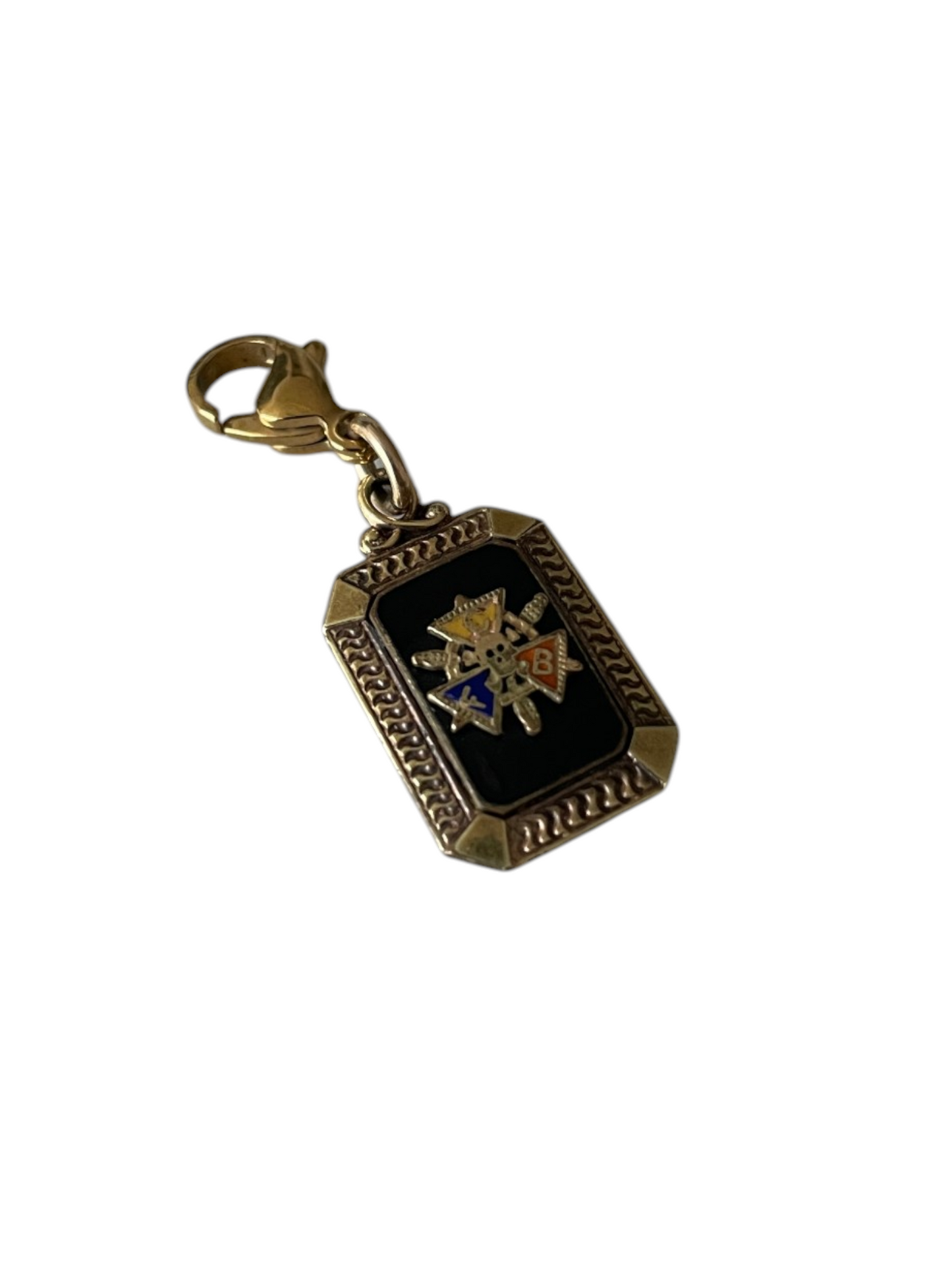 Antique Fraternal Enamel Emblem Charm Pendant