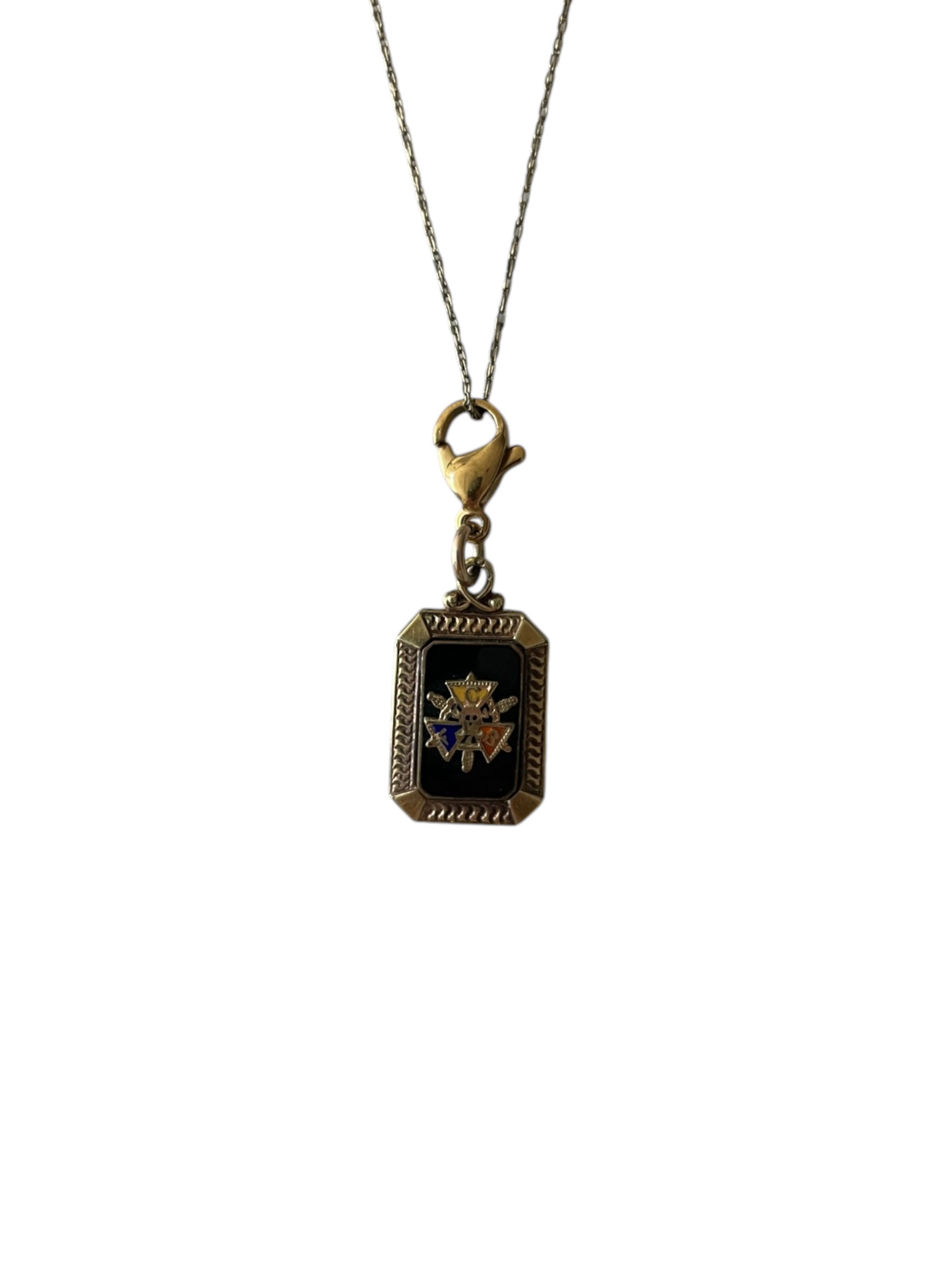 Antique Fraternal Enamel Emblem Charm Pendant