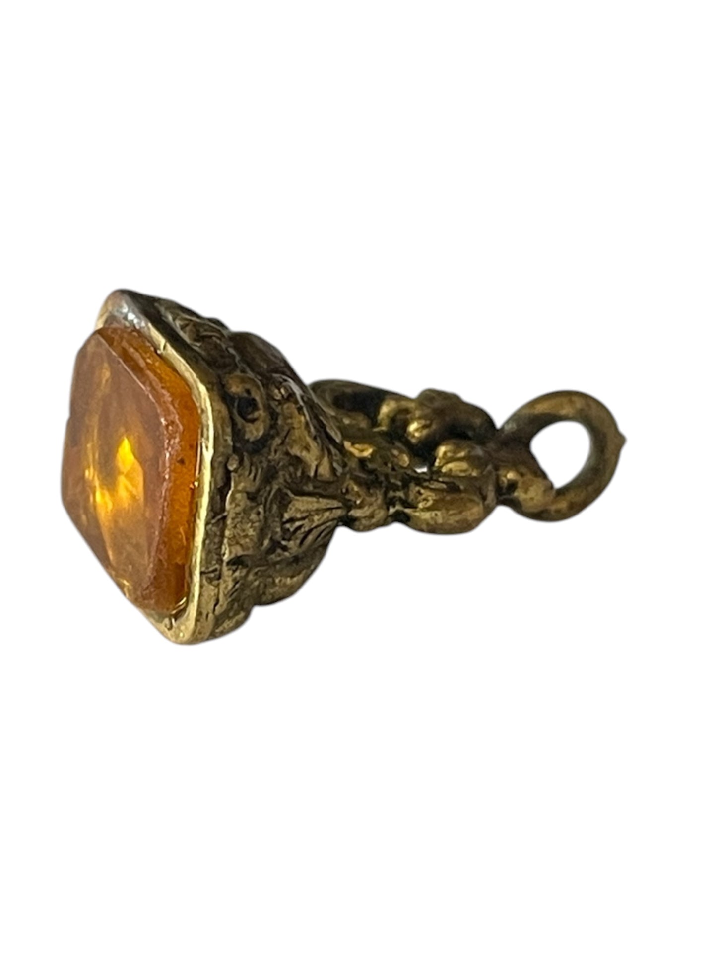 Miniature Antique Victorian Fob Pendant with Citrine Glass – Sourced in London