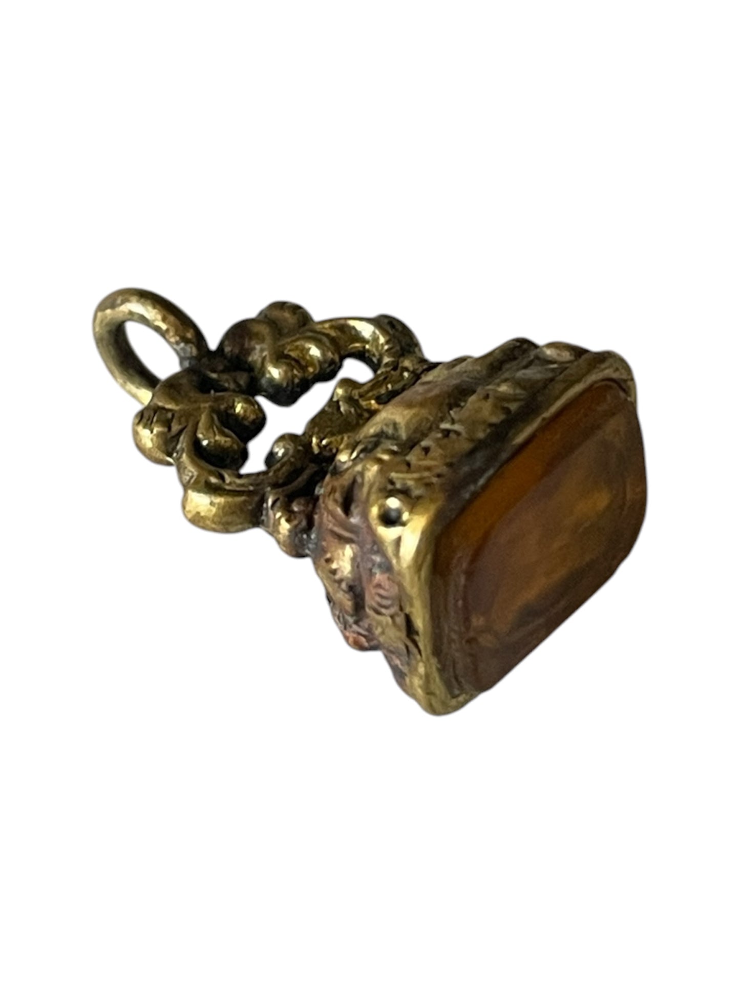 Miniature Antique Victorian Fob Pendant with Citrine Glass – Sourced in London