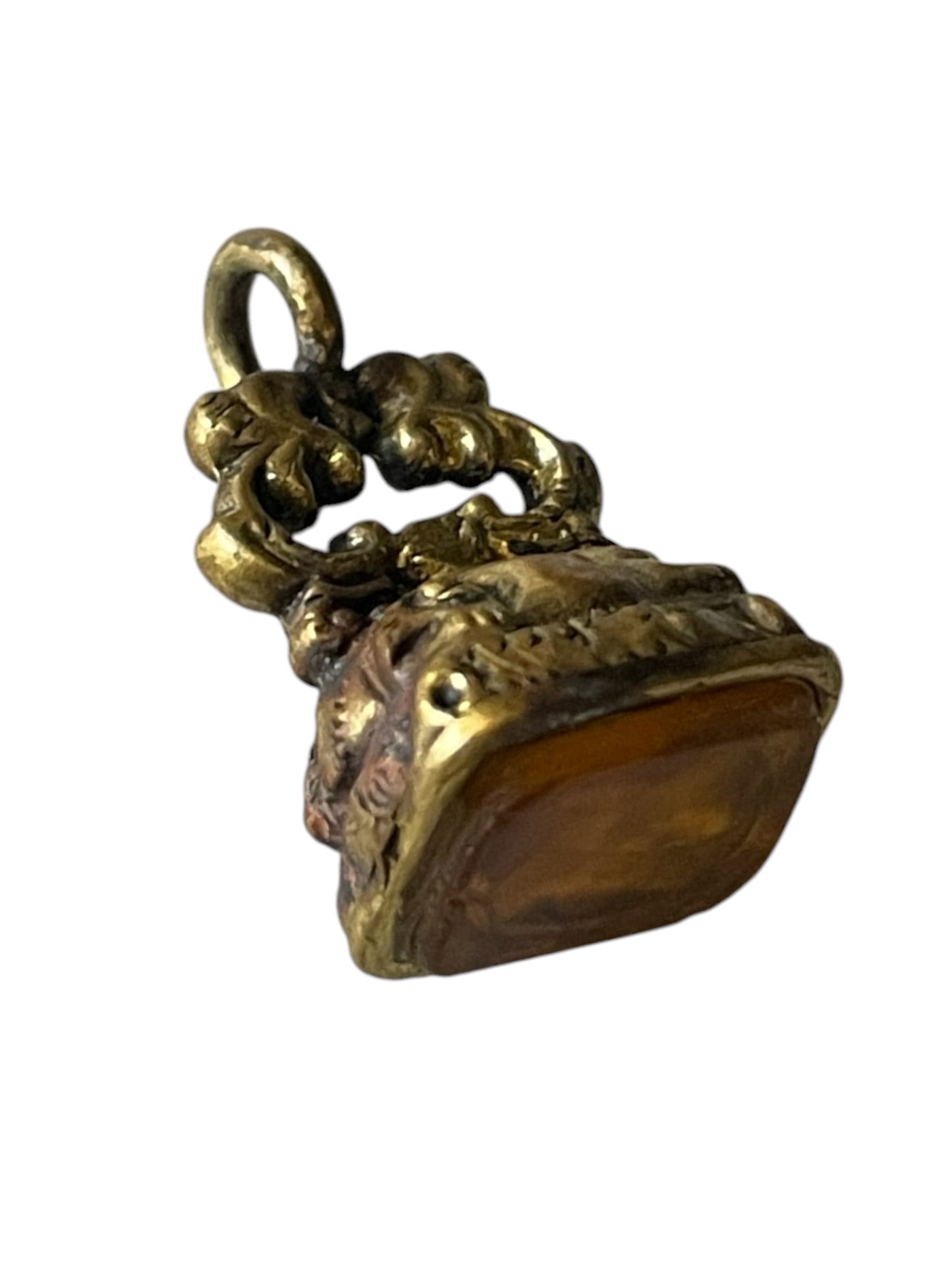 Miniature Antique Victorian Fob Pendant with Citrine Glass – Sourced in London